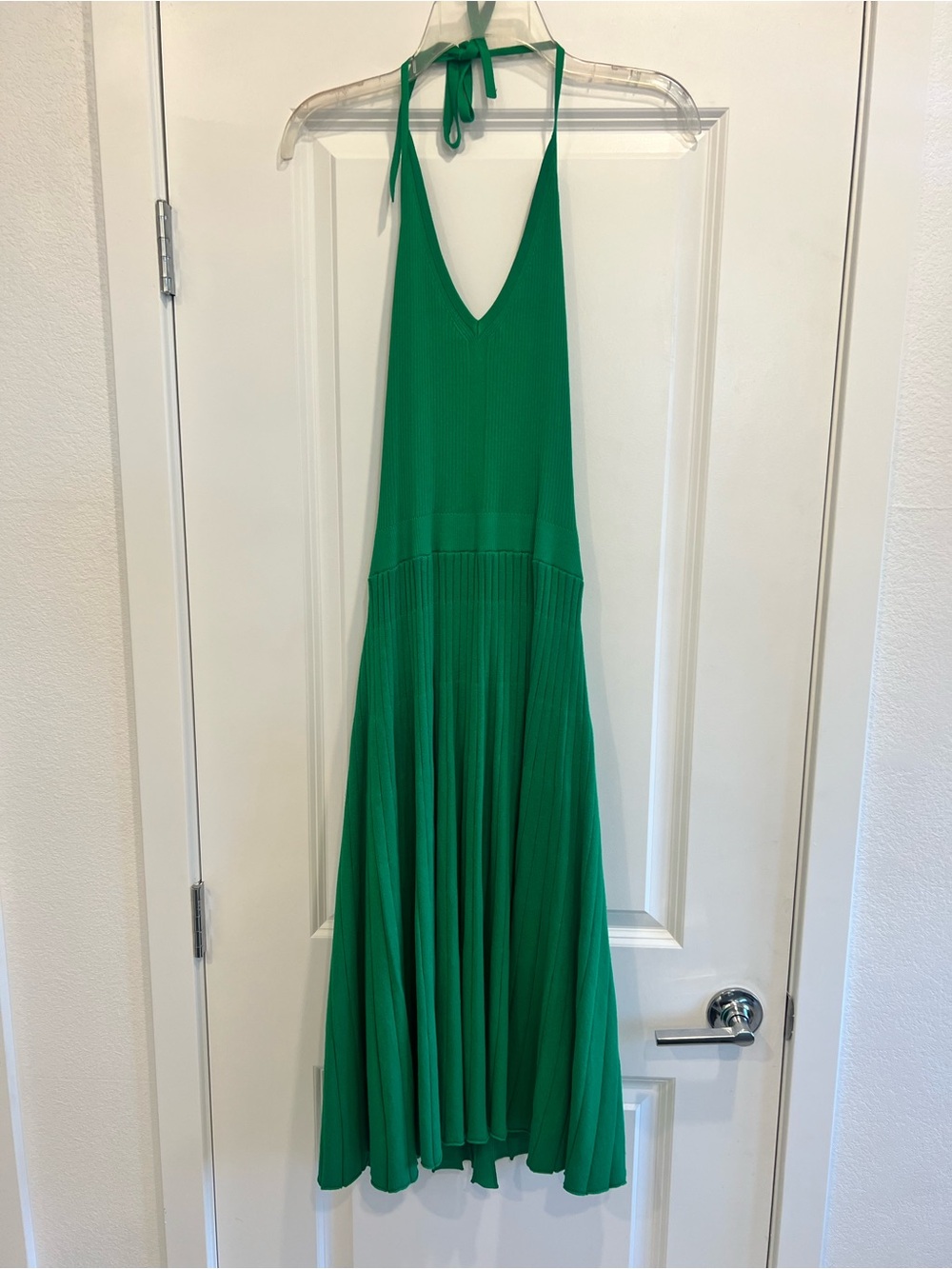 Backless Halter Maxi Dress in Green